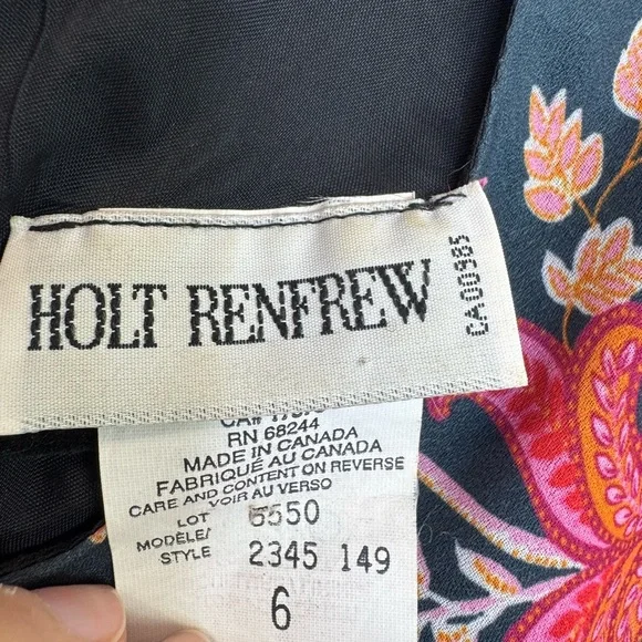 Vintage Holt Renfrew Floral bohemian Maxi Dress size 6 - Picture 5 of 8